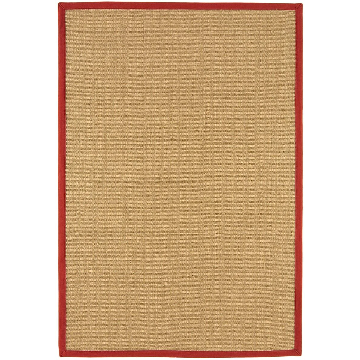Covor rosu din sisal bumbac modern outdoor model uni Sisal Linen Red 4 mm 240x340 cm SISA240340REDD