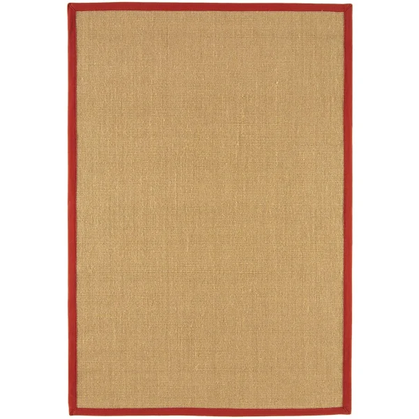 Covor rosu din sisal bumbac modern outdoor model uni Sisal Linen Red 4 mm 240x340 cm SISA240340REDD