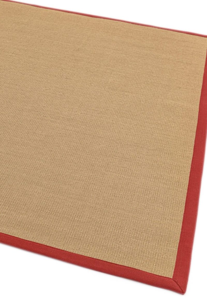 Covor rosu din sisal bumbac modern outdoor model uni Sisal Linen Red 4 mm 068x300 cm SISA068300REDD - imagine 4