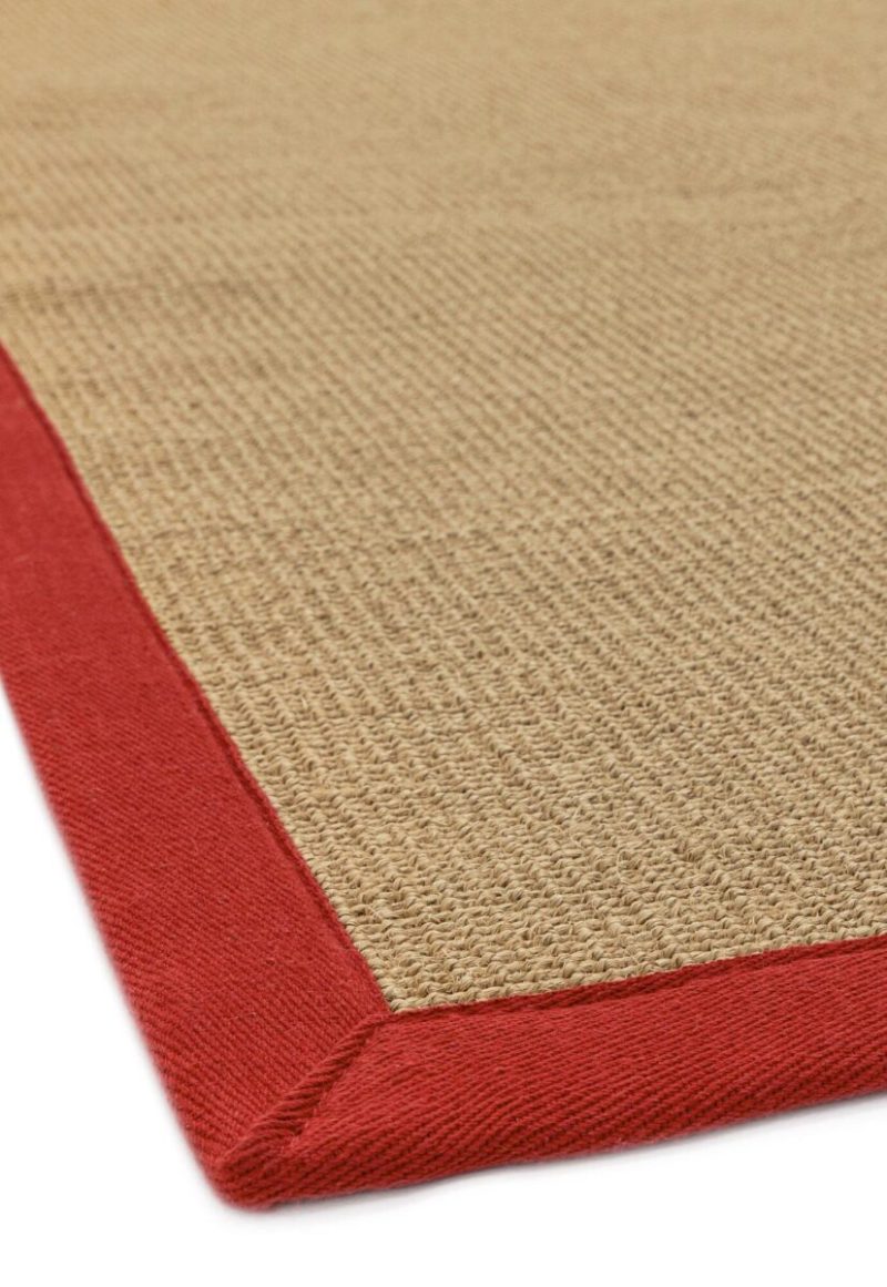 Covor rosu din sisal bumbac modern outdoor model uni Sisal Linen Red 4 mm 068x300 cm SISA068300REDD - imagine 5