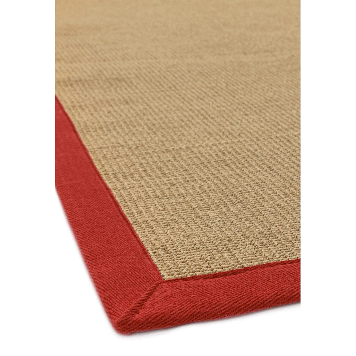 Covor rosu din sisal bumbac modern outdoor model uni Sisal Linen Red 4 mm 240x340 cm SISA240340REDD