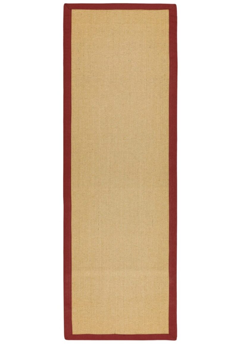 Covor rosu din sisal bumbac modern outdoor model uni Sisal Linen Red 4 mm 068x300 cm SISA068300REDD - imagine 6
