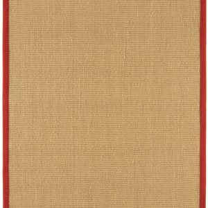 Covor rosu din sisal bumbac modern outdoor model uni Sisal Linen Red 4 mm 120x180 cm SISA120180REDD