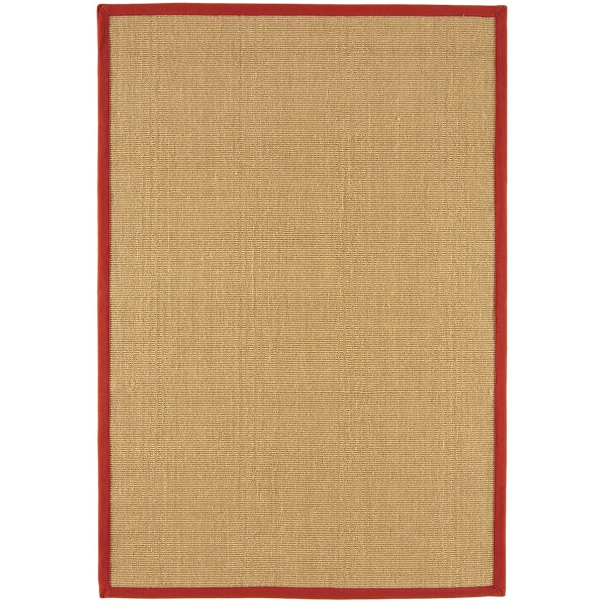 Covor rosu din sisal bumbac modern outdoor model uni Sisal Linen Red 4 mm 200x300 cm SISA200300REDD