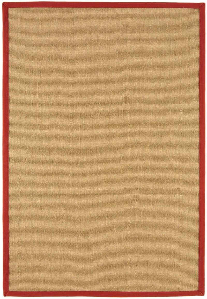 Covor rosu din sisal bumbac modern outdoor model uni Sisal Linen Red 4 mm 068x240 cm SISA068240REDD