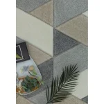 Covor pufos gri modern model geometric Sketch Rhombus Grey 13 mm 160x230 cm SKET1602300001