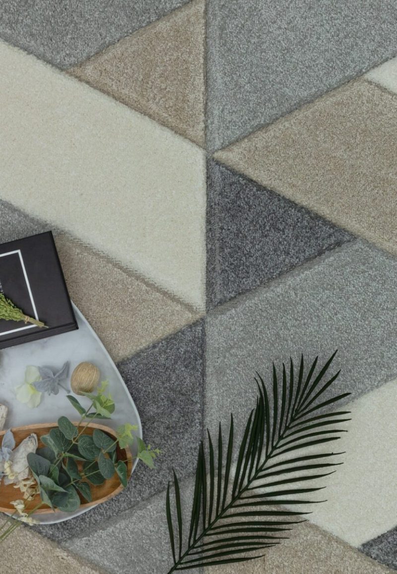 Covor pufos gri modern model geometric Sketch Rhombus Grey 13 mm 160x230 cm SKET1602300001 - imagine 4