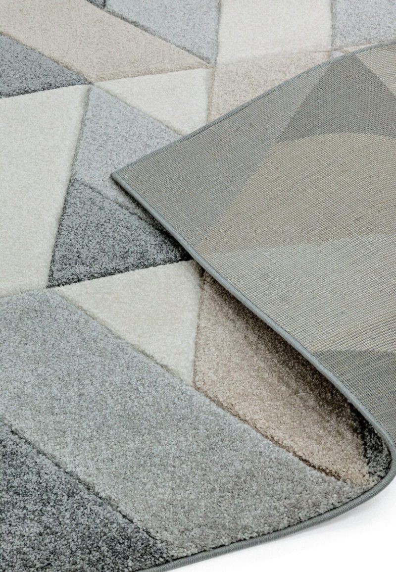 Covor pufos gri modern model geometric Sketch Rhombus Grey 13 mm 160x230 cm SKET1602300001 - imagine 5