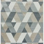 Covor pufos gri modern model geometric Sketch Rhombus Grey 13 mm 120×170 cm SKET1201700001