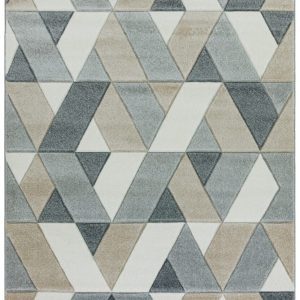 Covor pufos gri modern model geometric Sketch Rhombus Grey 13 mm 120x170 cm SKET1201700001