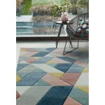 Covor pufos multicolor modern model geometric Sketch Rhombus Multi 13 mm 160x230 cm SKET1602300002