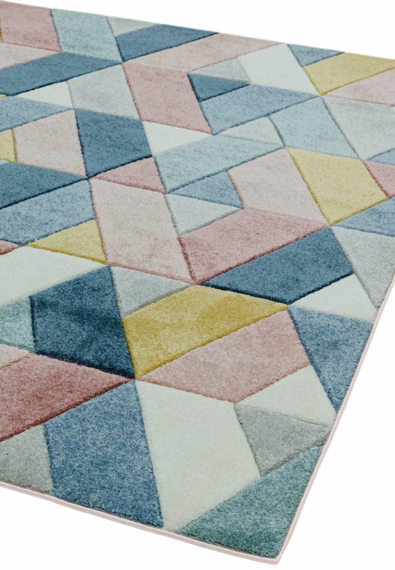 Covor pufos multicolor modern model geometric Sketch Rhombus Multi 13 mm 200x290 cm SKET2002900002 - imagine 4