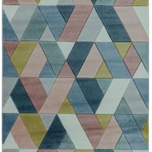 Covor pufos multicolor modern model geometric Sketch Rhombus Multi 13 mm 120x170 cm SKET1201700002