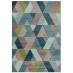 Covor pufos multicolor modern model geometric Sketch Rhombus Multi 13 mm 80×150 cm SKET0801500002