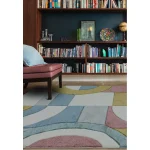 Covor pufos multicolor modern model geometric Sketch Retro Multi 13 mm 80x150 cm SKET0801500008