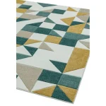 Covor pufos verde modern model geometric Sketch Shapes Green 13 mm 160x230 cm SKET1602300003