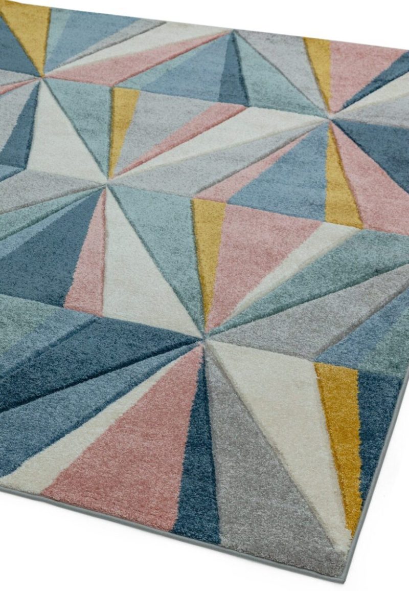 Covor pufos multicolor modern model geometric Sketch Diamond Multi 13 mm 200x290 cm SKET2002900004 - imagine 4