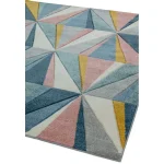 Covor pufos multicolor modern model geometric Sketch Diamond Multi 13 mm 80x150 cm SKET0801500004