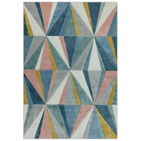 Covor pufos multicolor modern model geometric Sketch Diamond Multi 13 mm 160x230 cm SKET1602300004