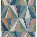 Covor pufos multicolor modern model geometric Sketch Diamond Multi 13 mm 160×230 cm SKET1602300004