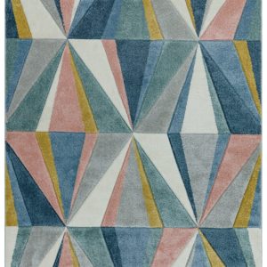 Covor pufos multicolor modern model geometric Sketch Diamond Multi 13 mm 80x150 cm SKET0801500004