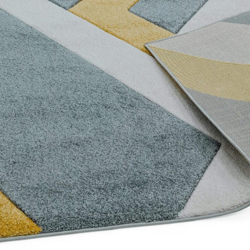 Covor pufos gri multicolor modern model geometric Sketch Linear Grey Multi 13 mm 120x170 cm SKET1201700009 - imagine 4