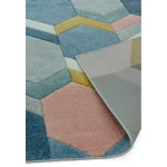 Covor pufos multicolor modern model geometric Sketch Hexagon Multi 13 mm 200x290 cm SKET2002900010