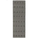 Covor negru din bumbac lână lucrat manual modern outdoor model geometric Sloan Black 4 mm 200x300 cm SLOA200300BLAC