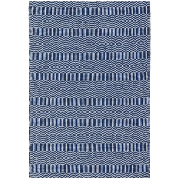 Covor albastru bombac, geometric modern Sloan Blue, 100x150 cm