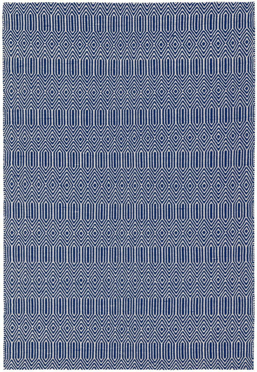 Covor albastru bombac, geometric modern Sloan Blue, 100x150 cm