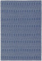 Covor manual Sloan Blue, bumbac lână, geometric, Asiatic, 120x170