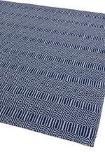 Covor manual Sloan Blue, bumbac lână, geometric, Asiatic, 120x170