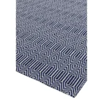 Covor manual Sloan Blue, bumbac lână, geometric, Asiatic, 120x170