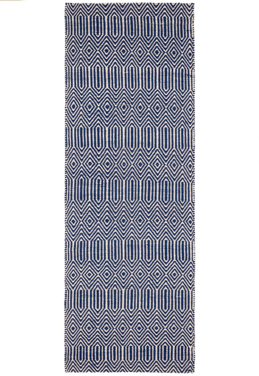 Covor albastru bombac, geometric modern Sloan Blue, 100x150 cm