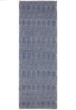 Covor manual Sloan Blue, bumbac lână, geometric, Asiatic, 120x170