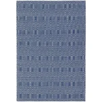 Covor albastru bombac, geometric modern Sloan Blue, 100×150 cm
