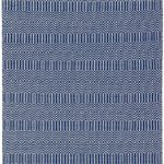 Covor albastru bombac, geometric modern Sloan Blue, 100×150 cm