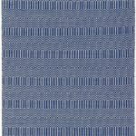 Covor manual Sloan Blue, bumbac lână, geometric, Asiatic, 120×170