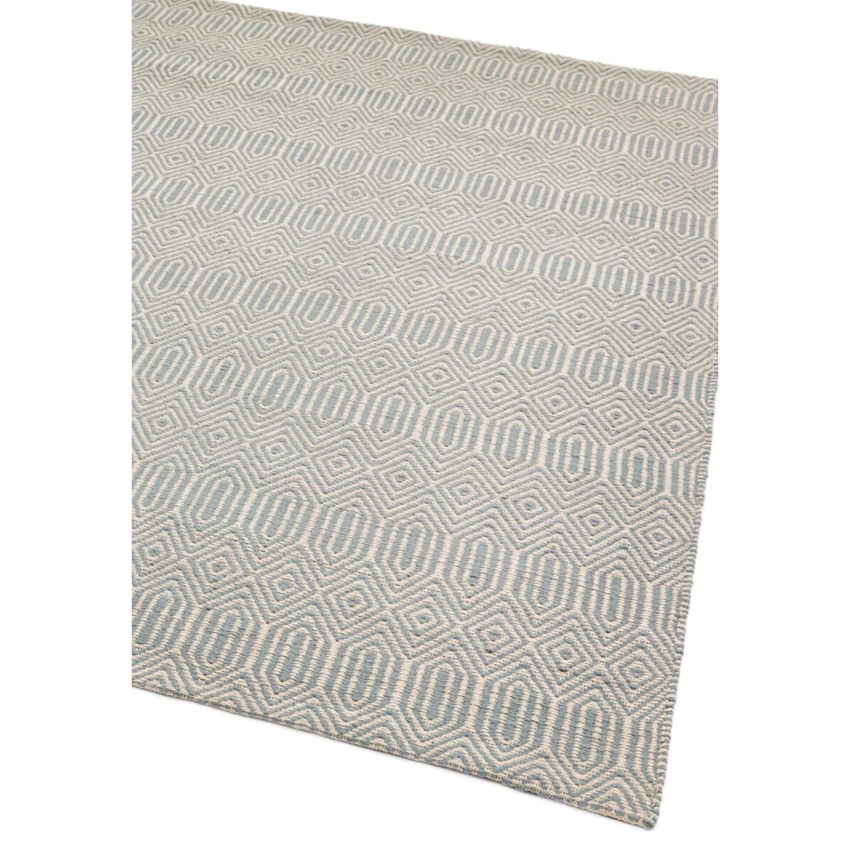 Covor ou de rață din bumbac lână lucrat manual modern outdoor model geometric Sloan Duck Egg 4 mm 160x230 cm SLOA160230DUCK