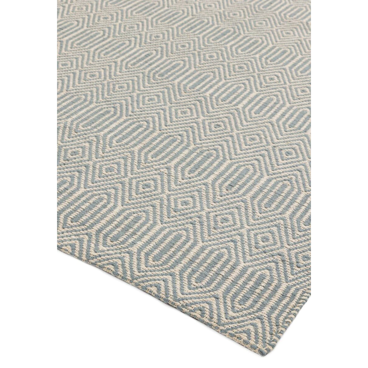 Covor ou de rață din bumbac lână lucrat manual modern outdoor model geometric Sloan Duck Egg 4 mm 160x230 cm SLOA160230DUCK