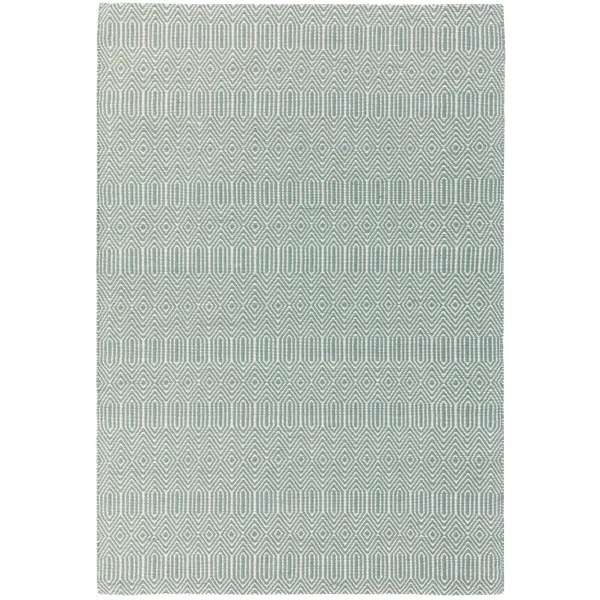 Covor ou de rață din bumbac lână lucrat manual modern outdoor model geometric Sloan Duck Egg 4 mm 120x170 cm SLOA120170DUCK