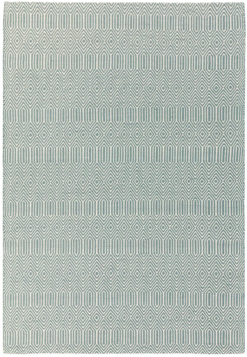 Covor ou de rață din bumbac lână lucrat manual modern outdoor model geometric Sloan Duck Egg 4 mm 120x170 cm SLOA120170DUCK