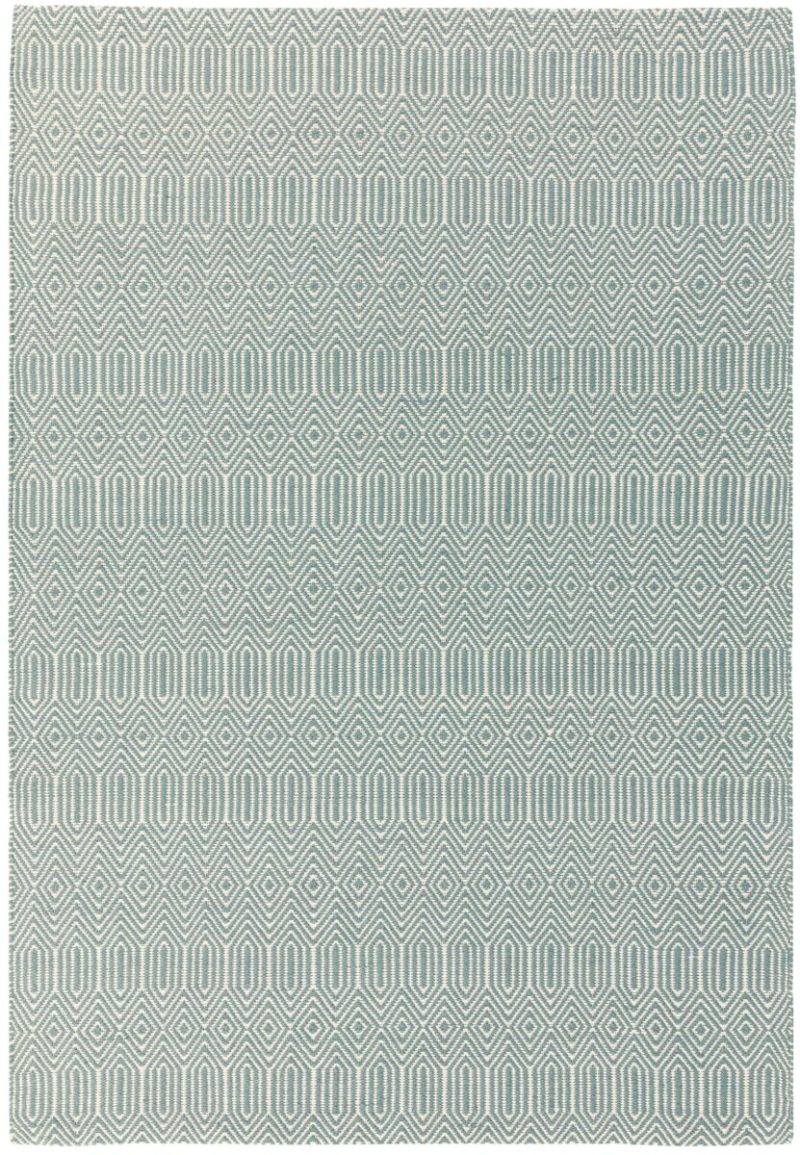 Covor ou de rață din bumbac lână lucrat manual modern outdoor model geometric Sloan Duck Egg 4 mm 160x230 cm SLOA160230DUCK
