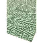 Covor verde din bumbac lână lucrat manual modern outdoor model geometric Sloan Green 4 mm 200x300 cm SLOA200300GREE