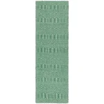 Covor verde din bumbac lână lucrat manual modern outdoor model geometric Sloan Green 4 mm 200x300 cm SLOA200300GREE