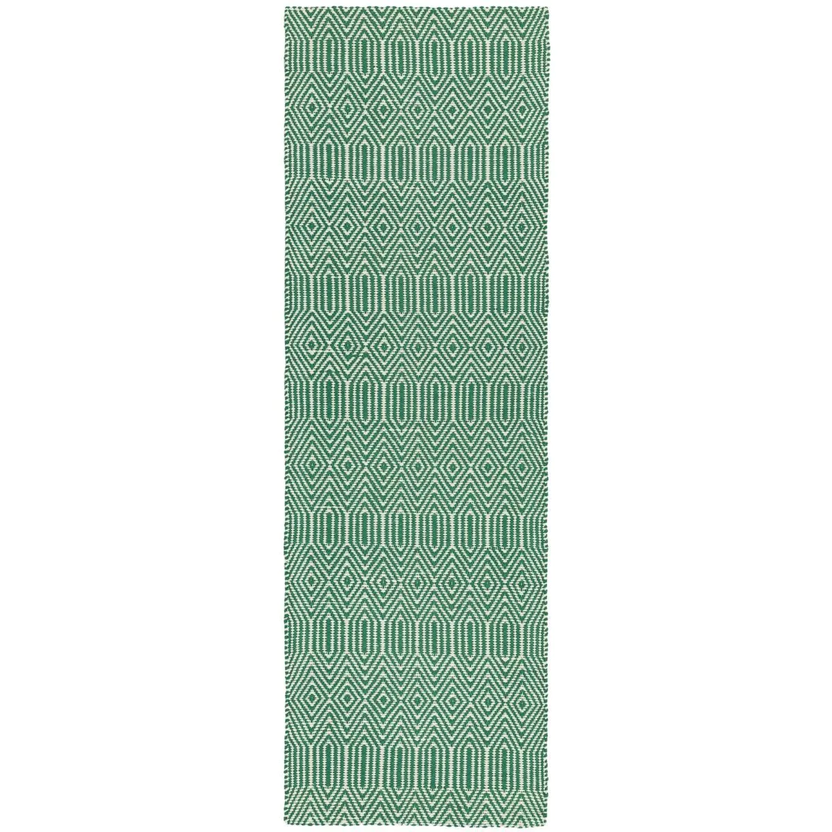 Covor verde din bumbac lână lucrat manual modern outdoor model geometric Sloan Green 4 mm 200x300 cm SLOA200300GREE