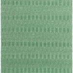 Covor verde din bumbac lână lucrat manual modern outdoor model geometric Sloan Green 4 mm 66×200 cm SLOA066200GREE