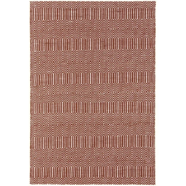 Covor din bumbac lana lucrat manual modern outdoor model geometric Sloan Marsala 4 mm 120x170 cm SLOA120170MARS