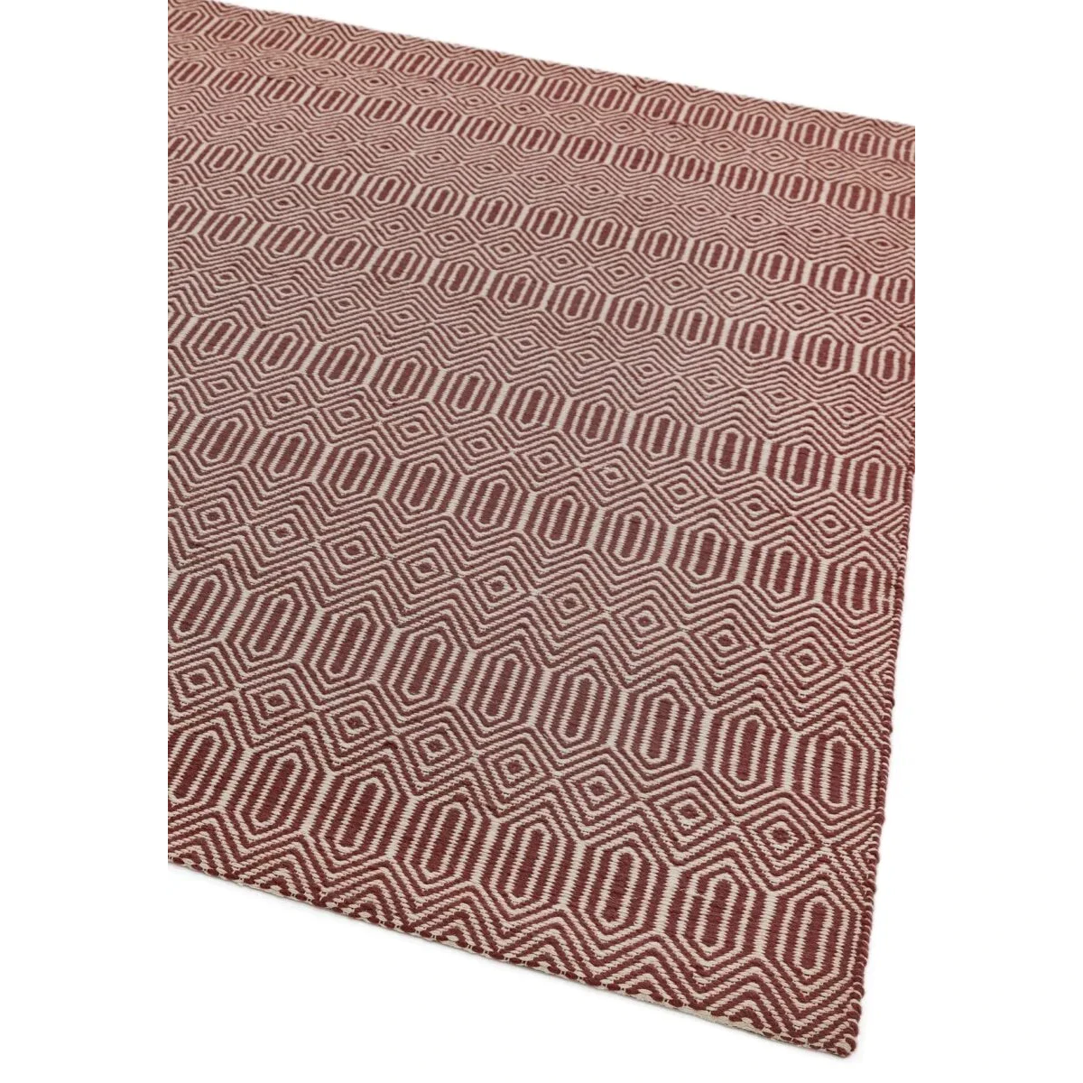 Covor din bumbac lână lucrat manual modern outdoor model geometric Sloan Marsala 4 mm 200x300 cm SLOA200300MARS