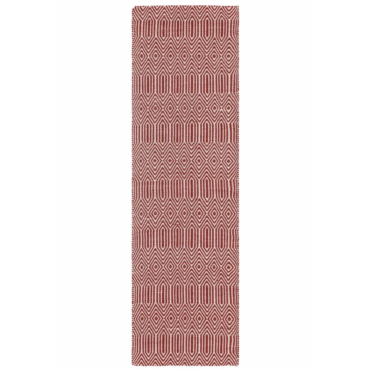 Covor din bumbac lână lucrat manual modern outdoor model geometric Sloan Marsala 4 mm 200x300 cm SLOA200300MARS